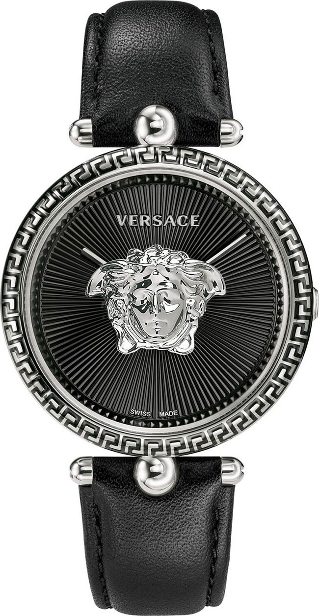 Versace 39mm Palazzo Empire Watch, Black/Silver