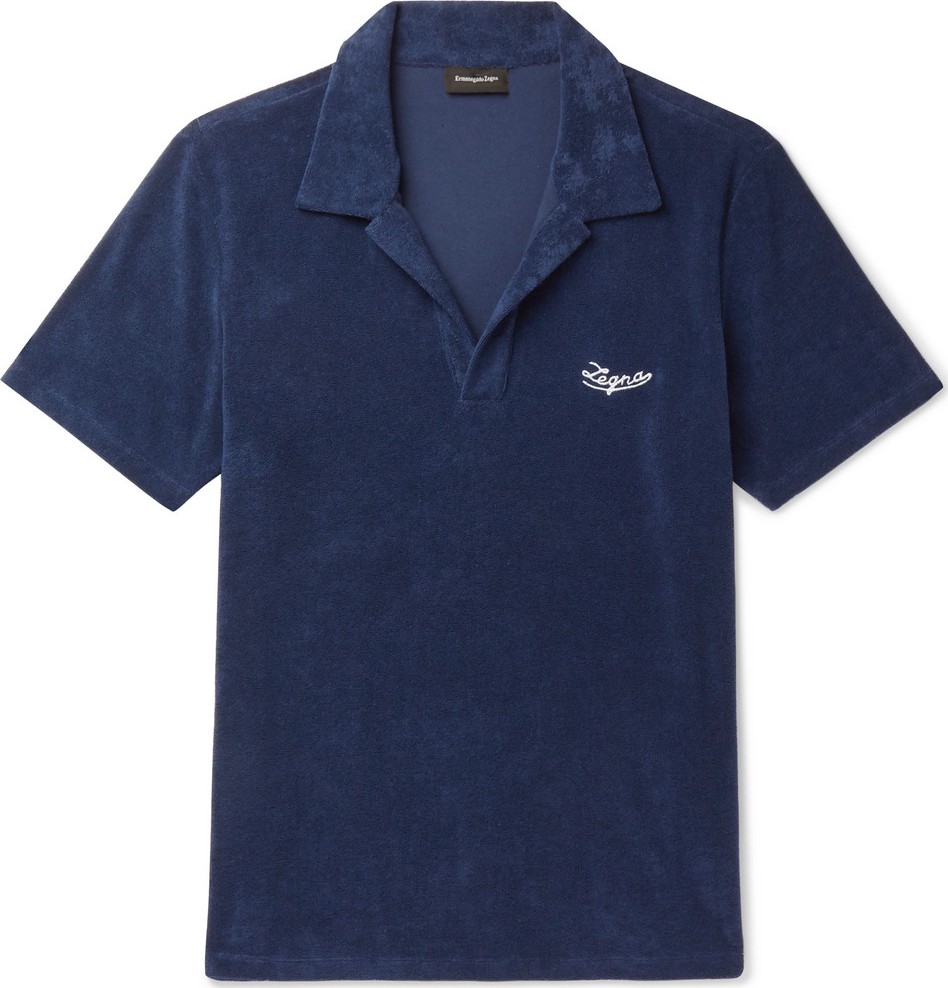Ermenegildo Zegna Logo-Embroidered Cotton-Terry Polo Shirt
