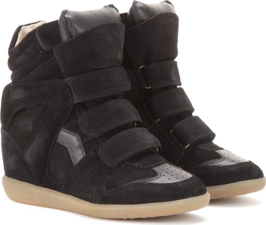 Isabel Marant Étoile Bekett leather and suede wedge sneakers