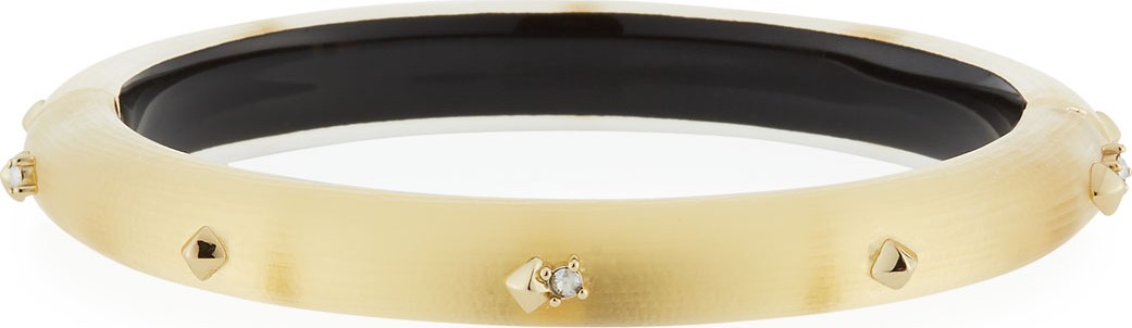 Alexis Bittar Golden Studded Hinge Bracelet, Golden