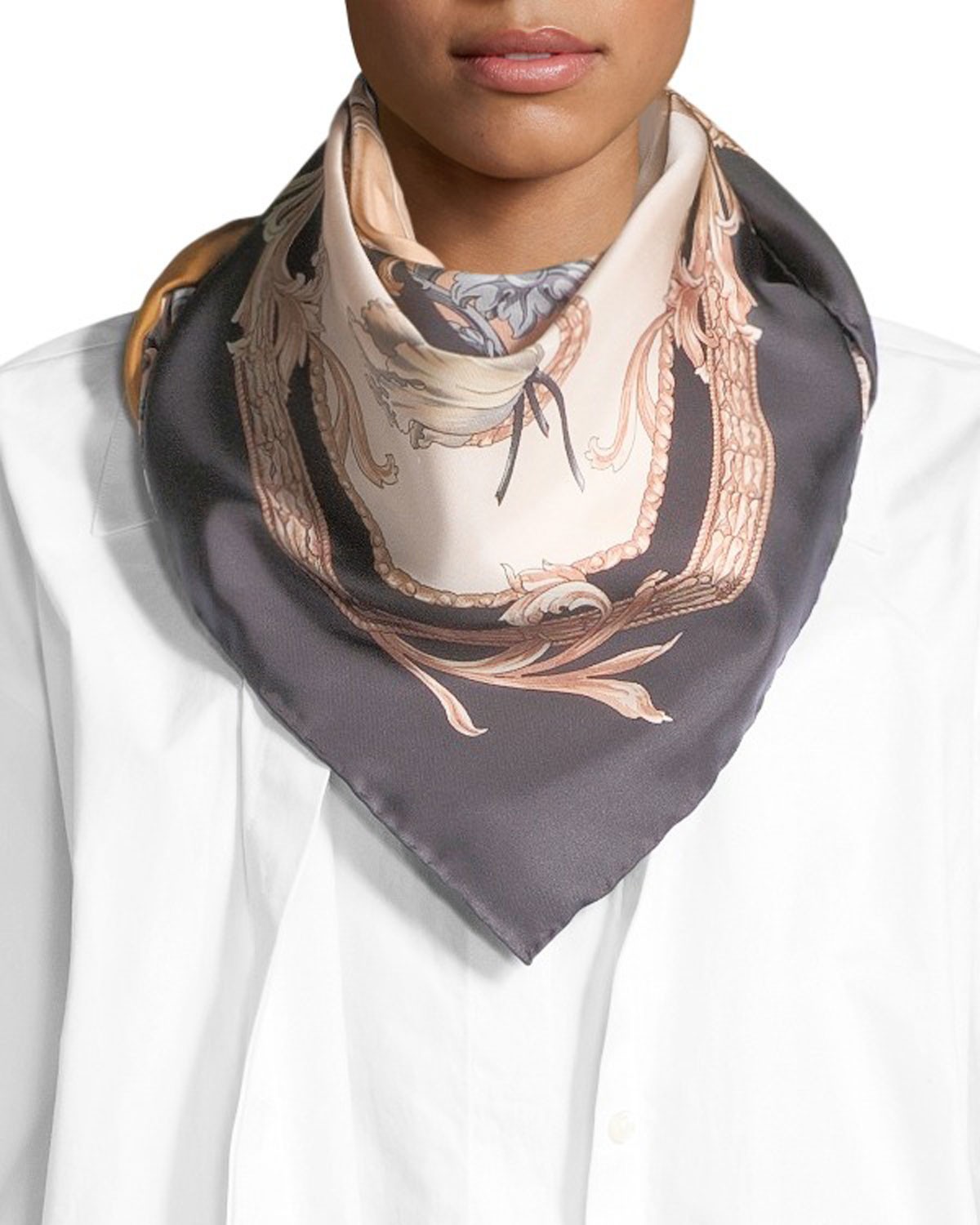 Salvatore Ferragamo Charlotte Mixed-Print Silk Scarf