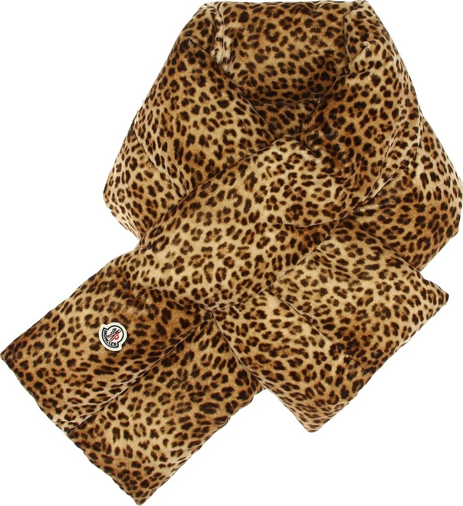 Moncler Leopard-print down scarf