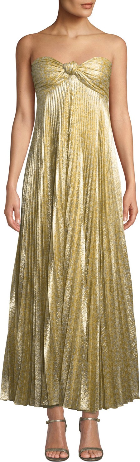 Alexis Joya Pleated Strapless Knot-Front Cocktail Dress