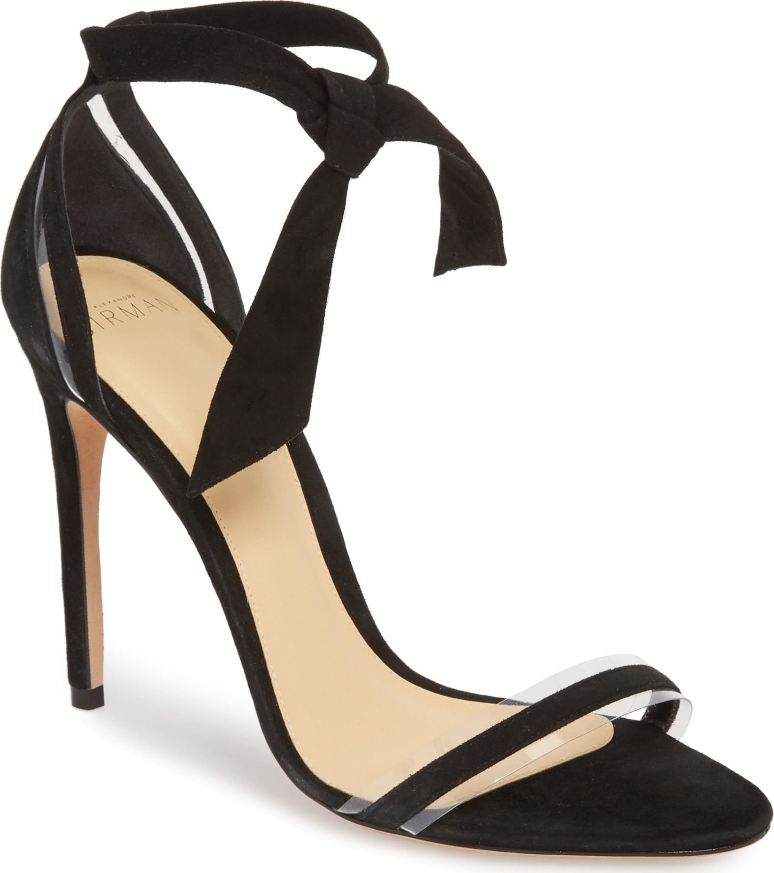 Alexandre Birman Clarita Clear Ankle Tie Sandal