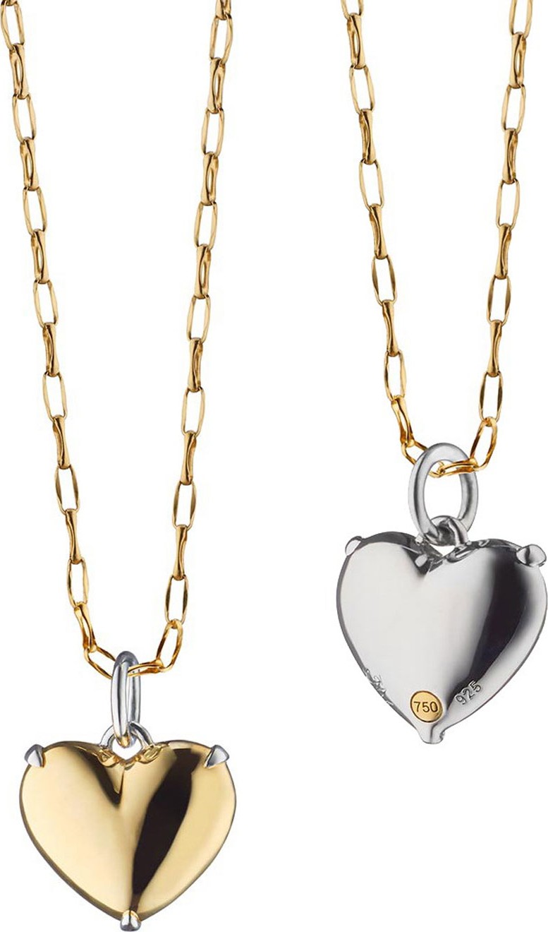 Monica Rich Kosann Two-Tone Heart of Gold Charm Necklace
