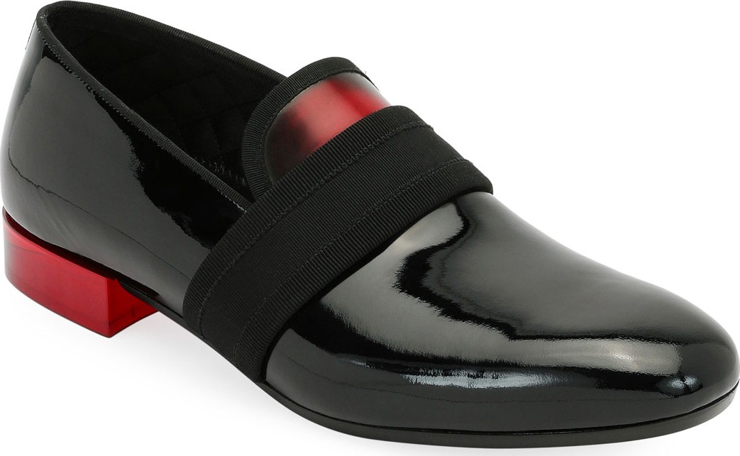 Alexander McQueen Men's Banded Patent Leather Formal Loafer
