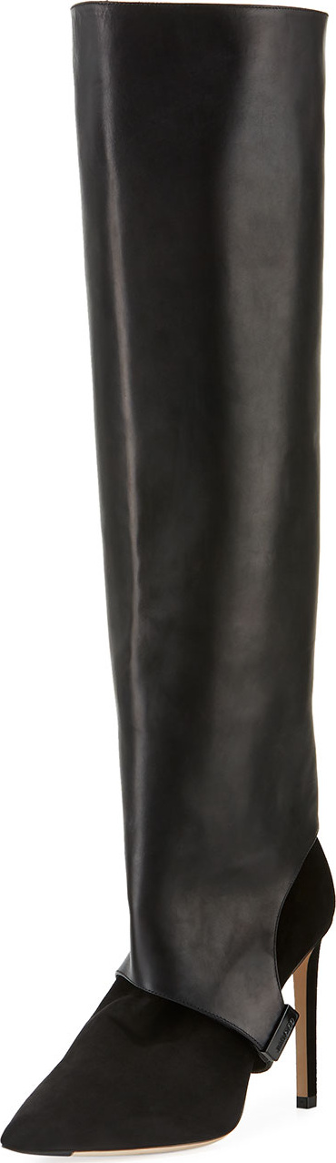 Jimmy Choo Hurley Convertible Leather/Suede Knee Boots/Booties