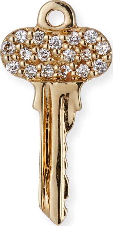 Sydney Evan 14k Gold Diamond Key Stud Earring (Single)