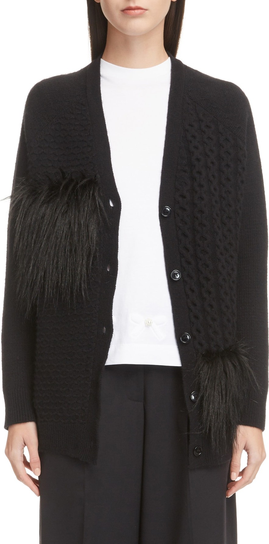 Simone Rocha Patchwork Merino Wool & Cashmere Cardigan