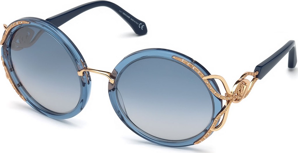 Roberto Cavalli Round Semi-Transparent Acetate Sunglasses
