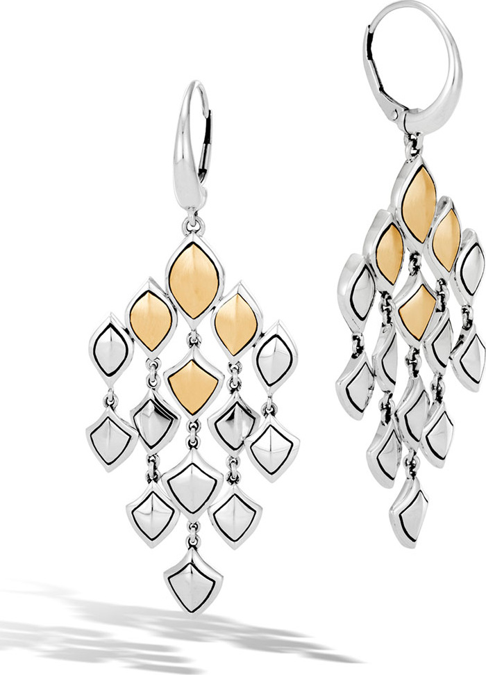 John Hardy Legends Naga 18k Gold Chandelier Earrings