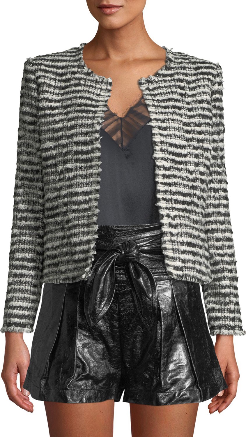 IRO Emotion Open-Front Tweed Cropped Jacket