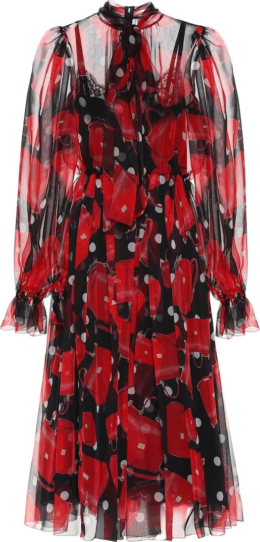 Dolce & Gabbana Printed silk midi dress