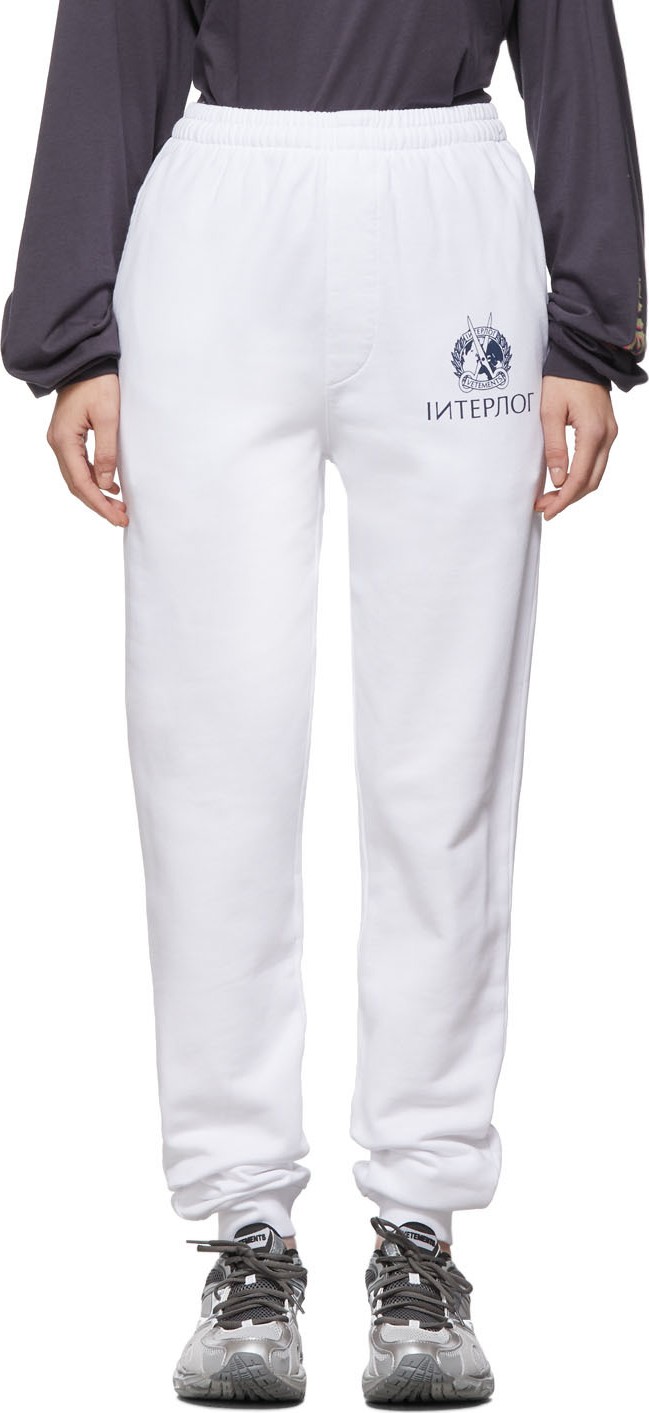 Vetements White Interpol Lounge Pants
