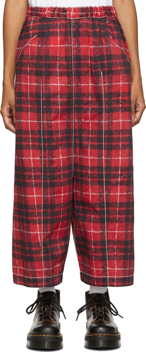 Tricot Comme des Garçons Red Tartan Trousers