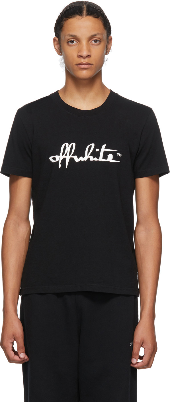Off White - Black Script T-Shirt
