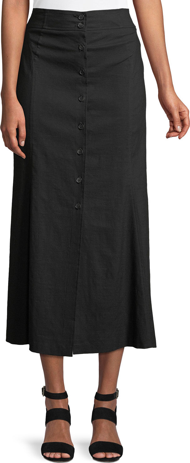 A.L.C. Amelie Button-Front Midi Skirt