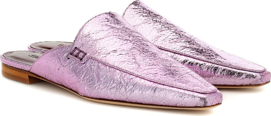 Sies Marjan Lia metallic leather slippers