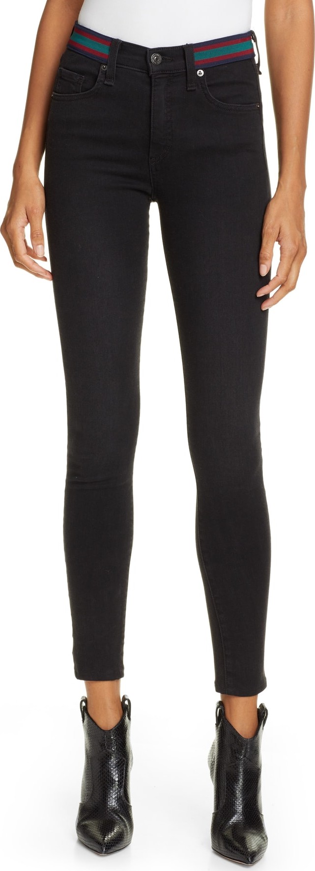Veronica Beard Kate Tux Waistband Skinny Jeans