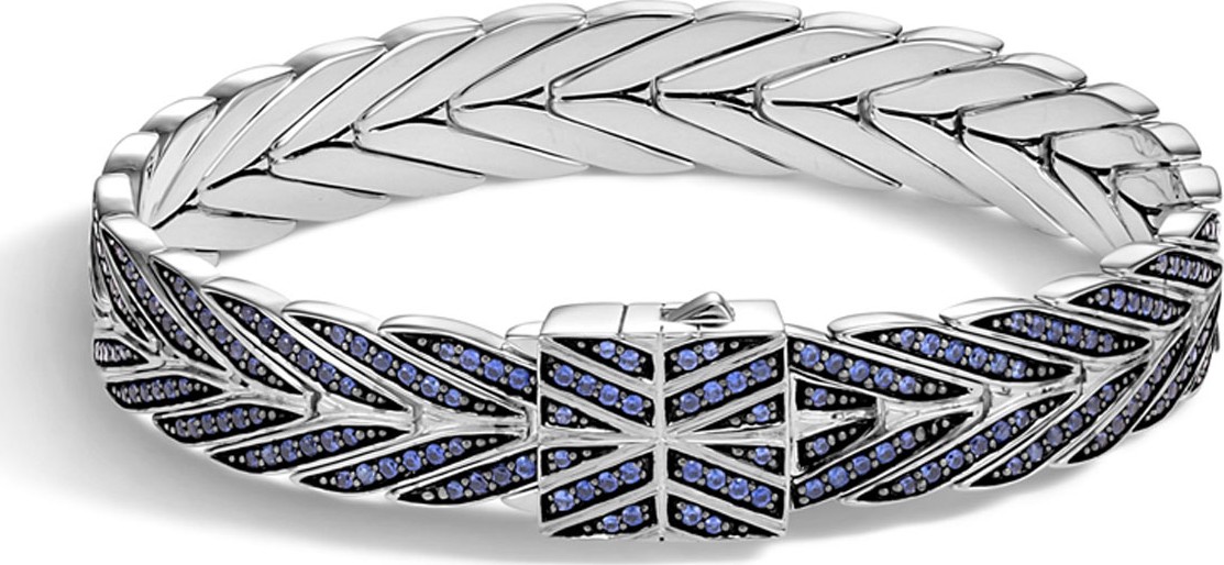 John Hardy Modern Chain Medium Bracelet with Blue Sapphires