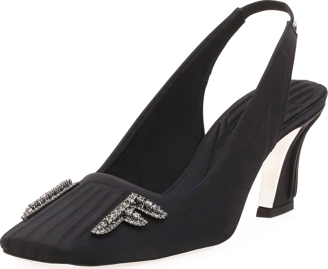 Fendi Freedom Fabric Slingback Pumps