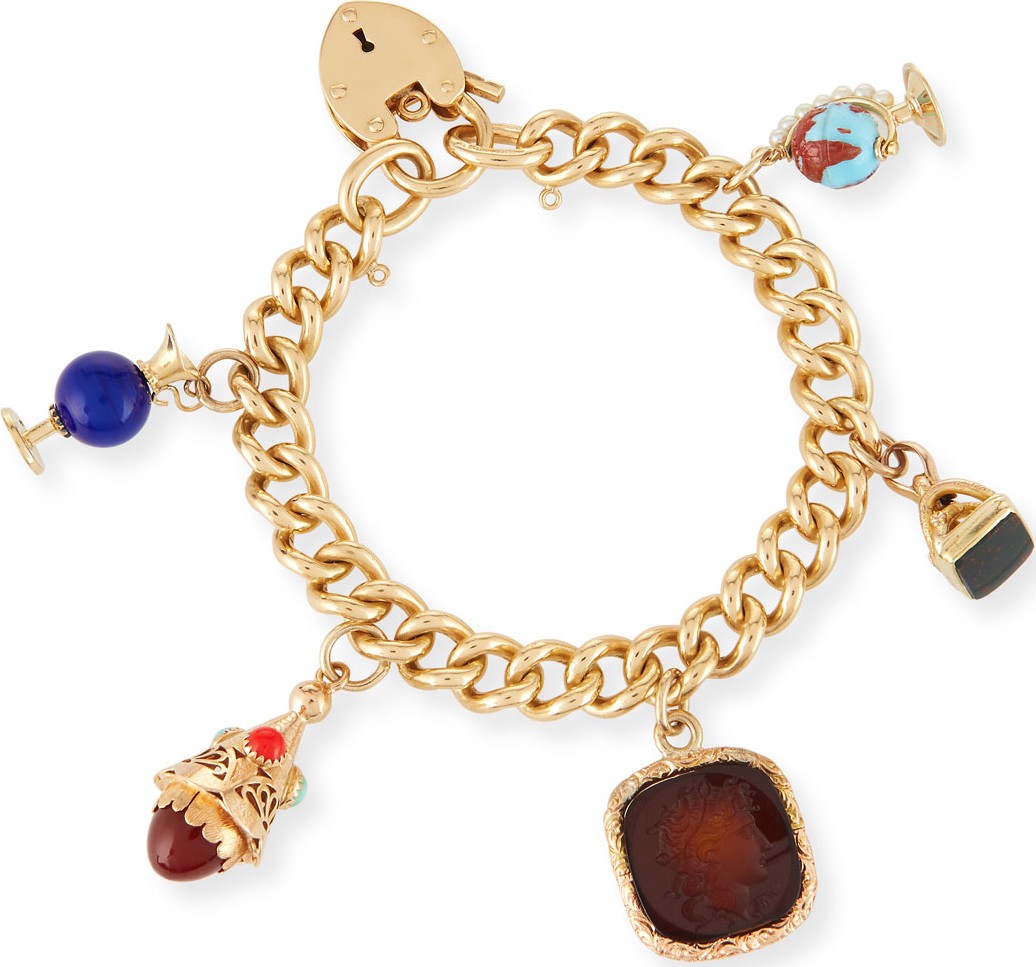 Hays Worthington Heart Lock Charm Bracelet