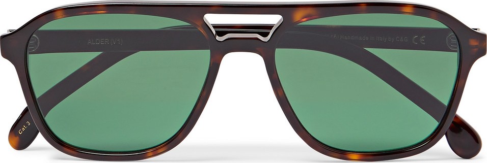 Paul Smith Alder Aviator-Style Tortoiseshell Acetate Sunglasses