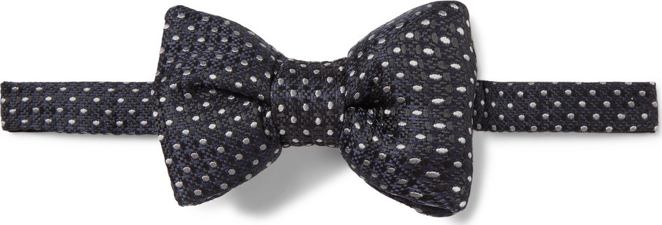 TOM FORD Pre-Tied Polka-Dot Basketweave Bow Tie