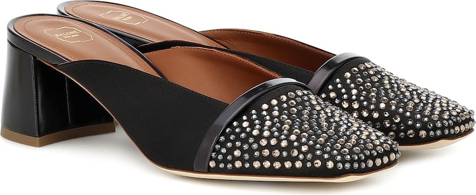 Malone Souliers Carmen 45 embellished satin mules