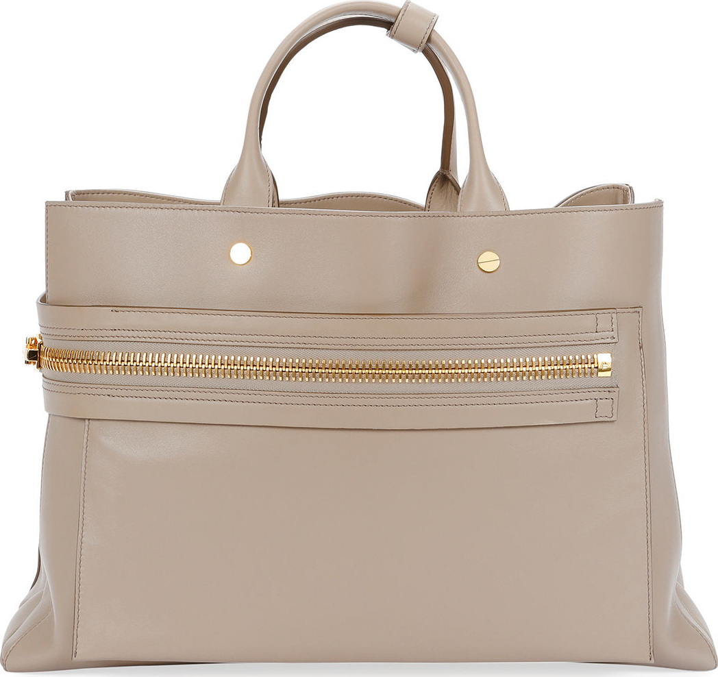 TOM FORD Leather Big Zip Satchel Bag