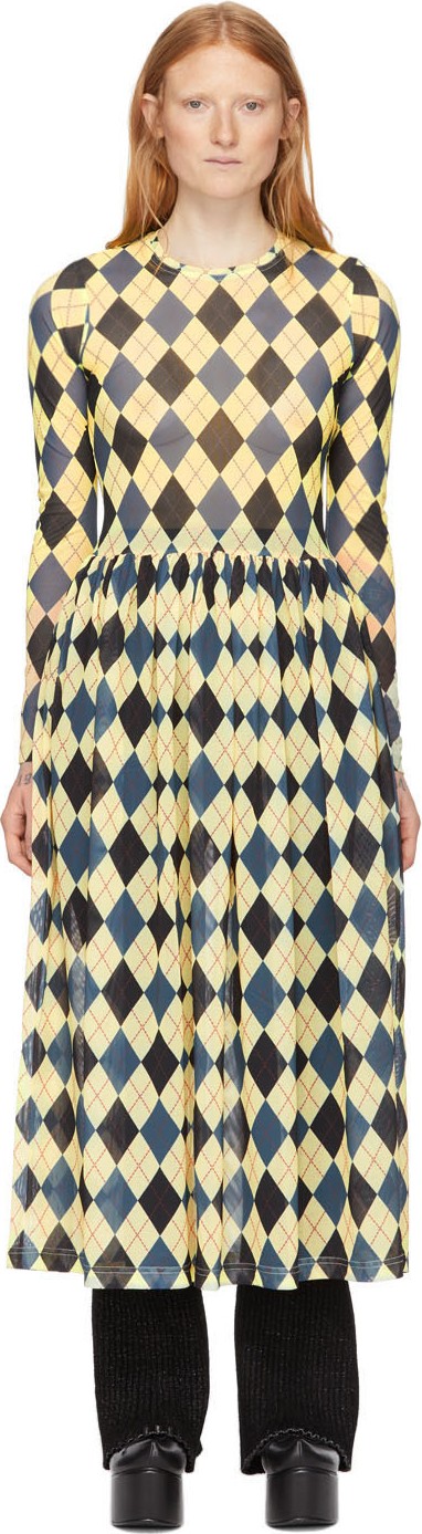 Molly Goddard Yellow & Grey Alberta Dress