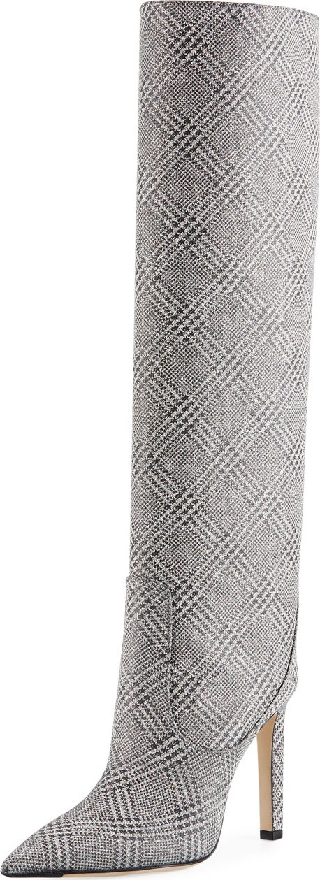 Jimmy Choo Mavis Plaid Glitter Over-The-Knee Boots