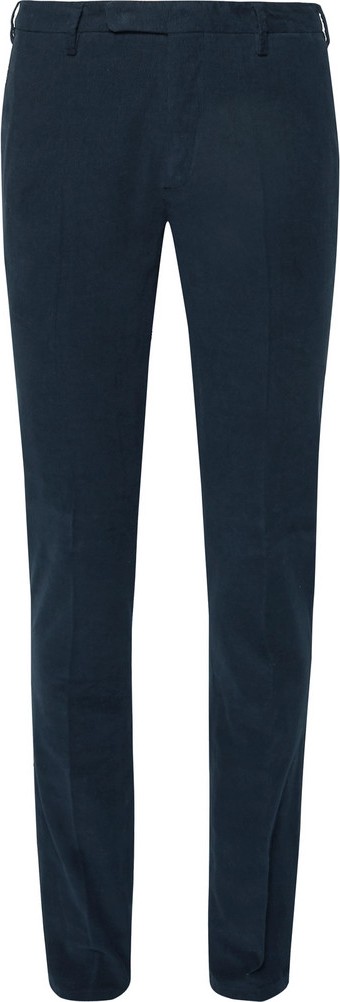 Boglioli Midnight-Blue Slim-Fit Stretch-Cotton Corduroy Suit Trousers