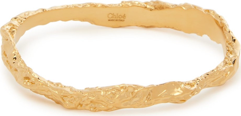 Chloe Anouck crinkle-effect brass bracelet
