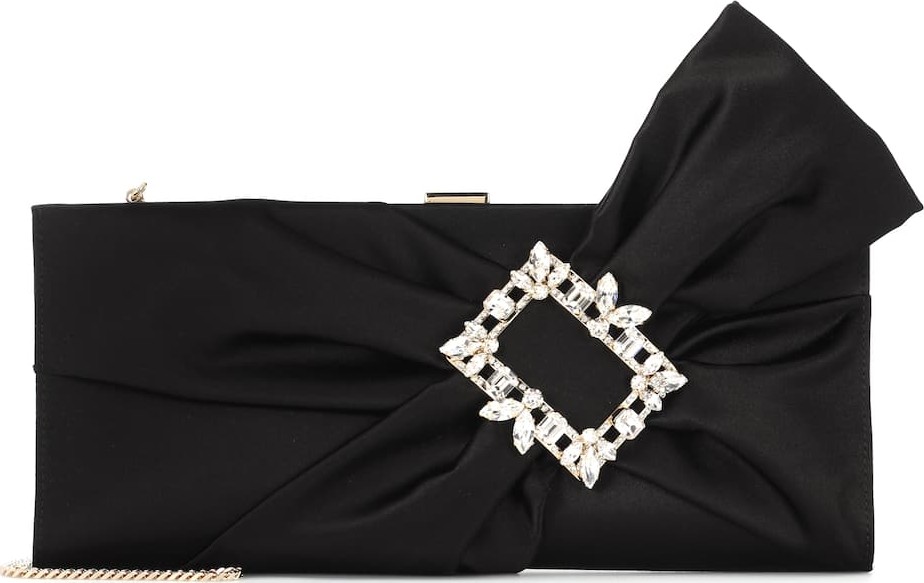 Roger Vivier Broche Vivier Drapé satin clutch