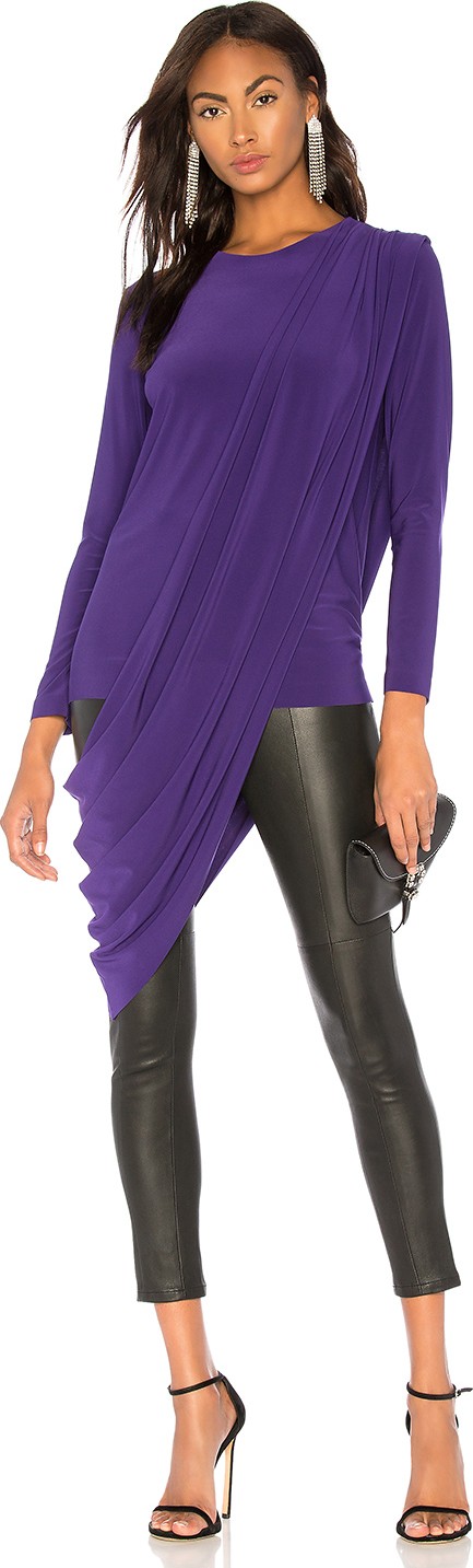 Norma Kamali Long Sleeve Draped Top