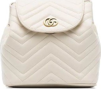 Gucci white Marmont matelassé leather backpack