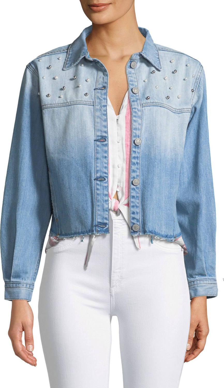 RAILS Rylan Studded Cropped Denim Jacket