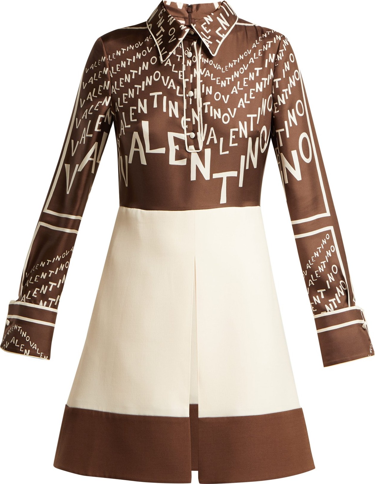 Valentino Logo-print silk and wool mini dress