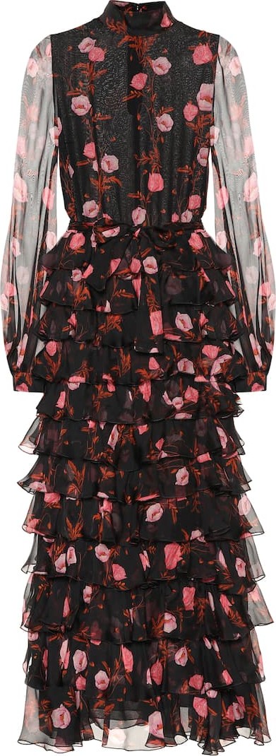 Giambattista Valli Ruffled floral silk gown