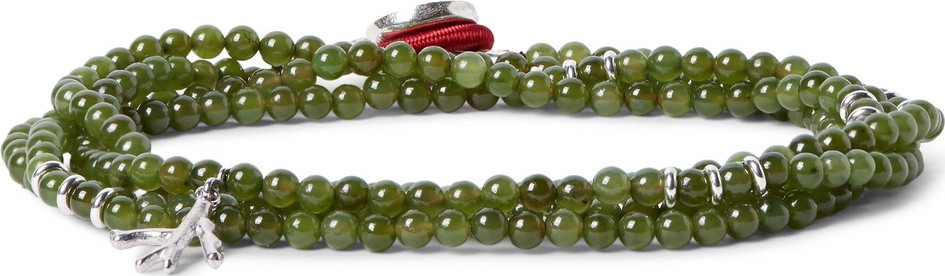Isaia Saracino Jade and Silver Wrap Bracelet
