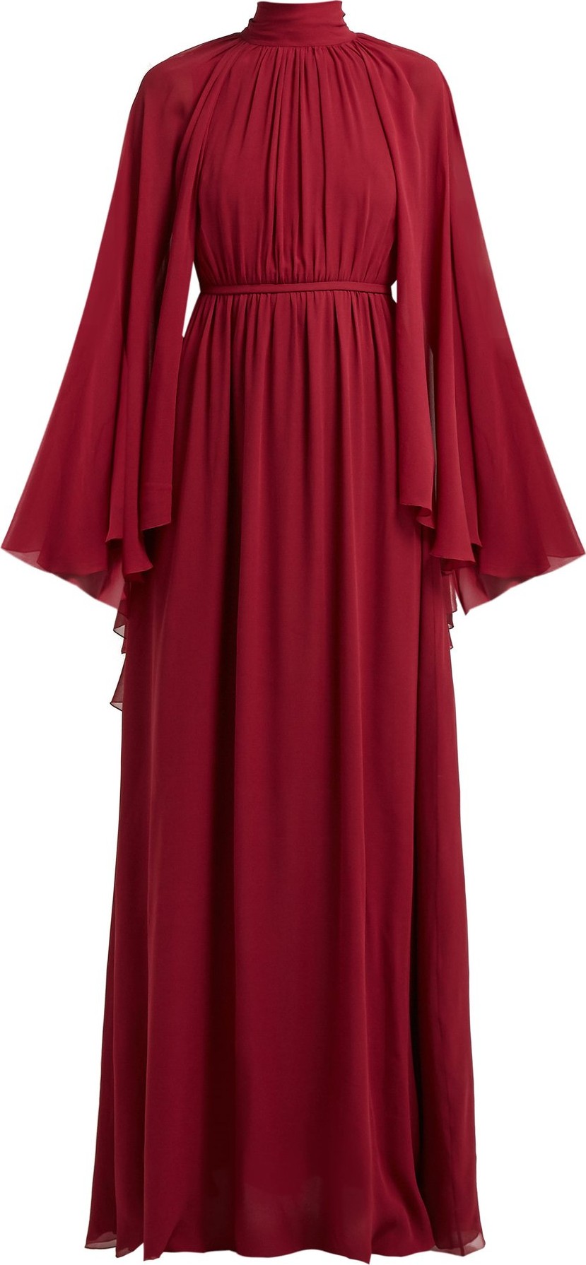 Giambattista Valli Gathered cape silk-georgette gown