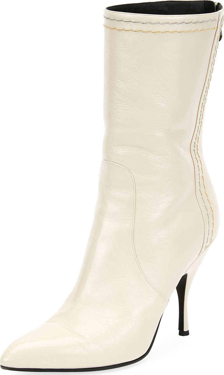 Bottega Veneta Leather Zip Stitched Bootie