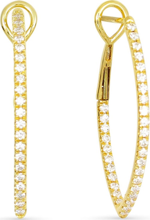 Frederic Sage 18KYG MARQUISE HOOP EARRINGS