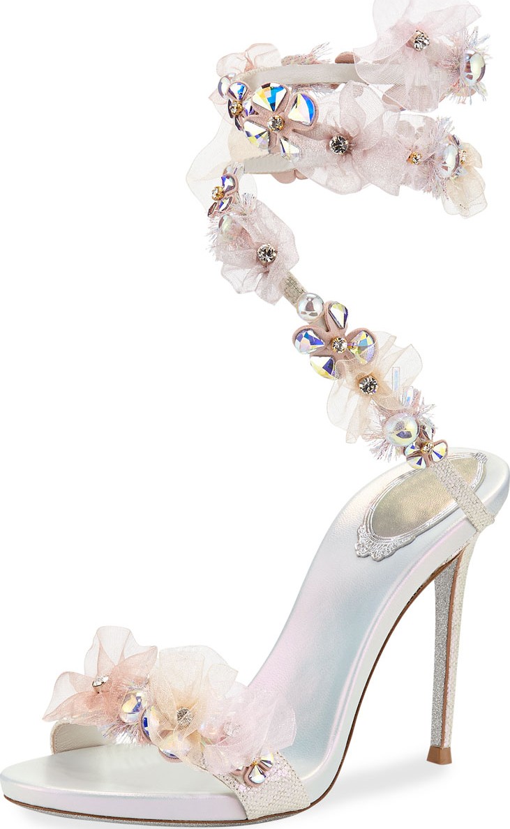 Rene Caovilla Snake-Coil Embellished Sandals