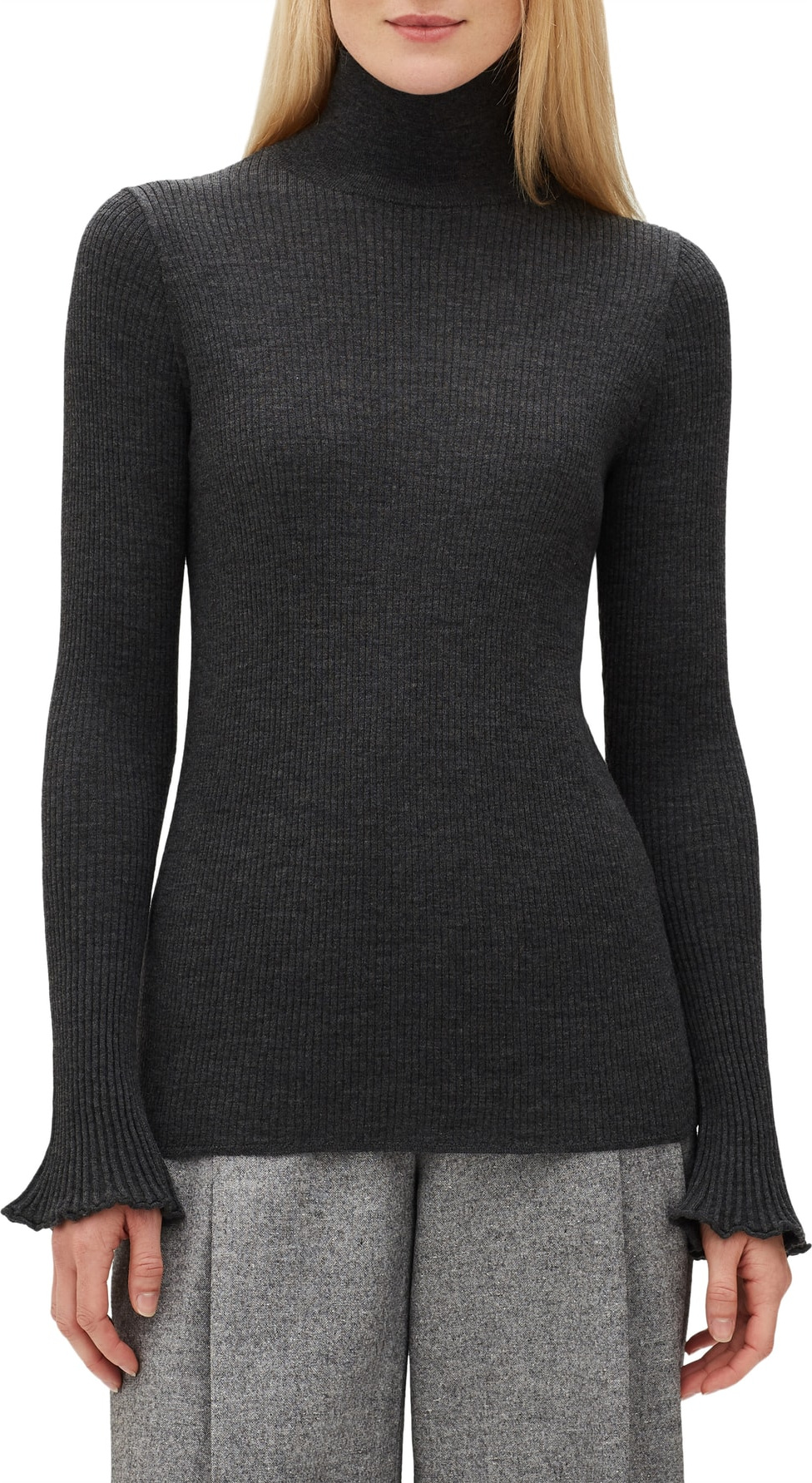 Lafayette 148 New York Rib Knit Merino Wool Sweater