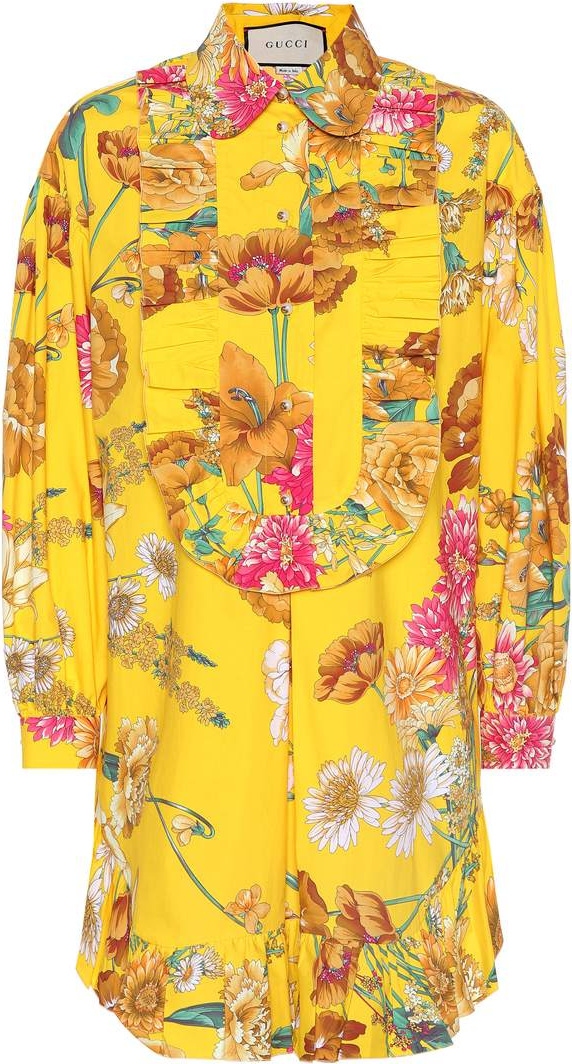 Gucci Floral-printed cotton shirt