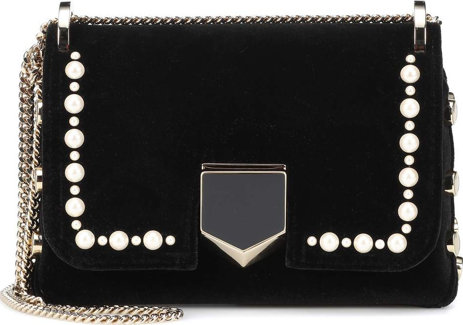 Jimmy Choo Lockett Mini velvet shoulder bag