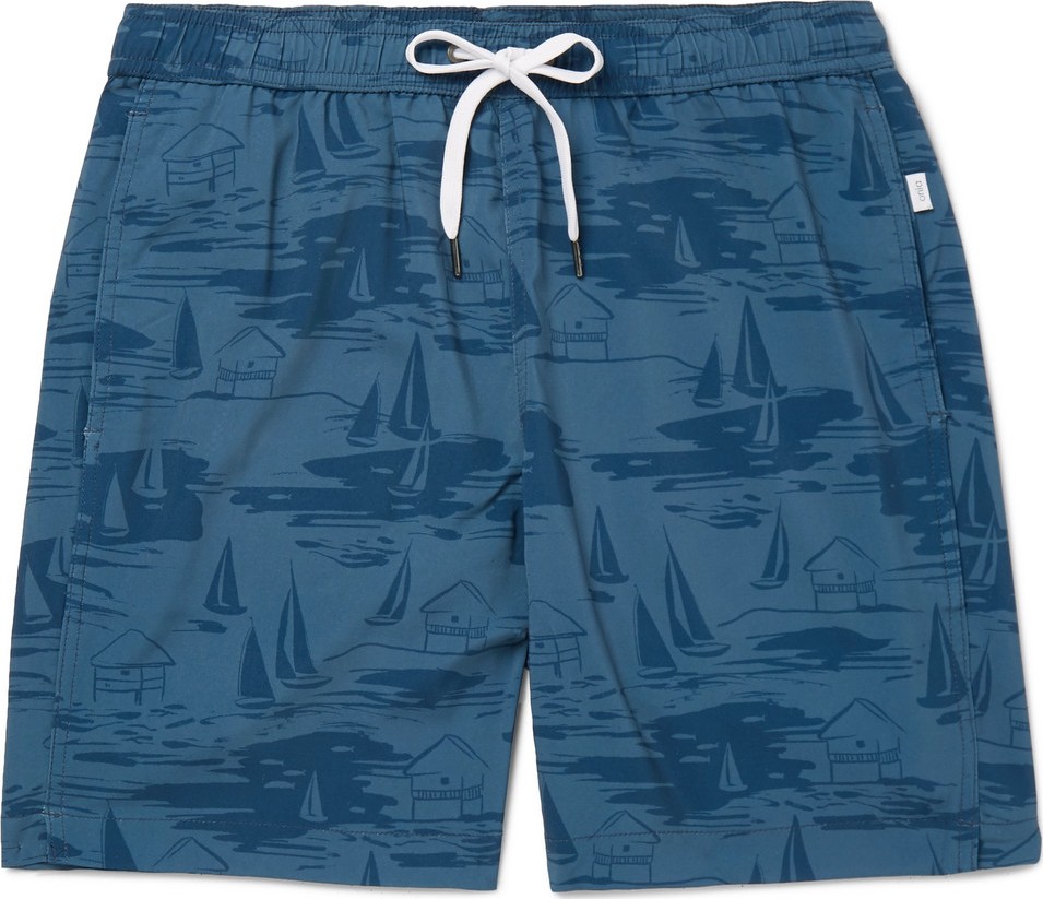Onia Charles Mid-Length Printed Swim Shorts