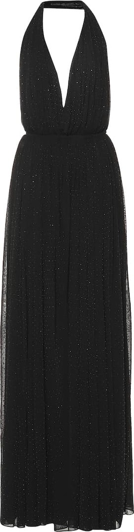 Saint Laurent Embellished halter dress